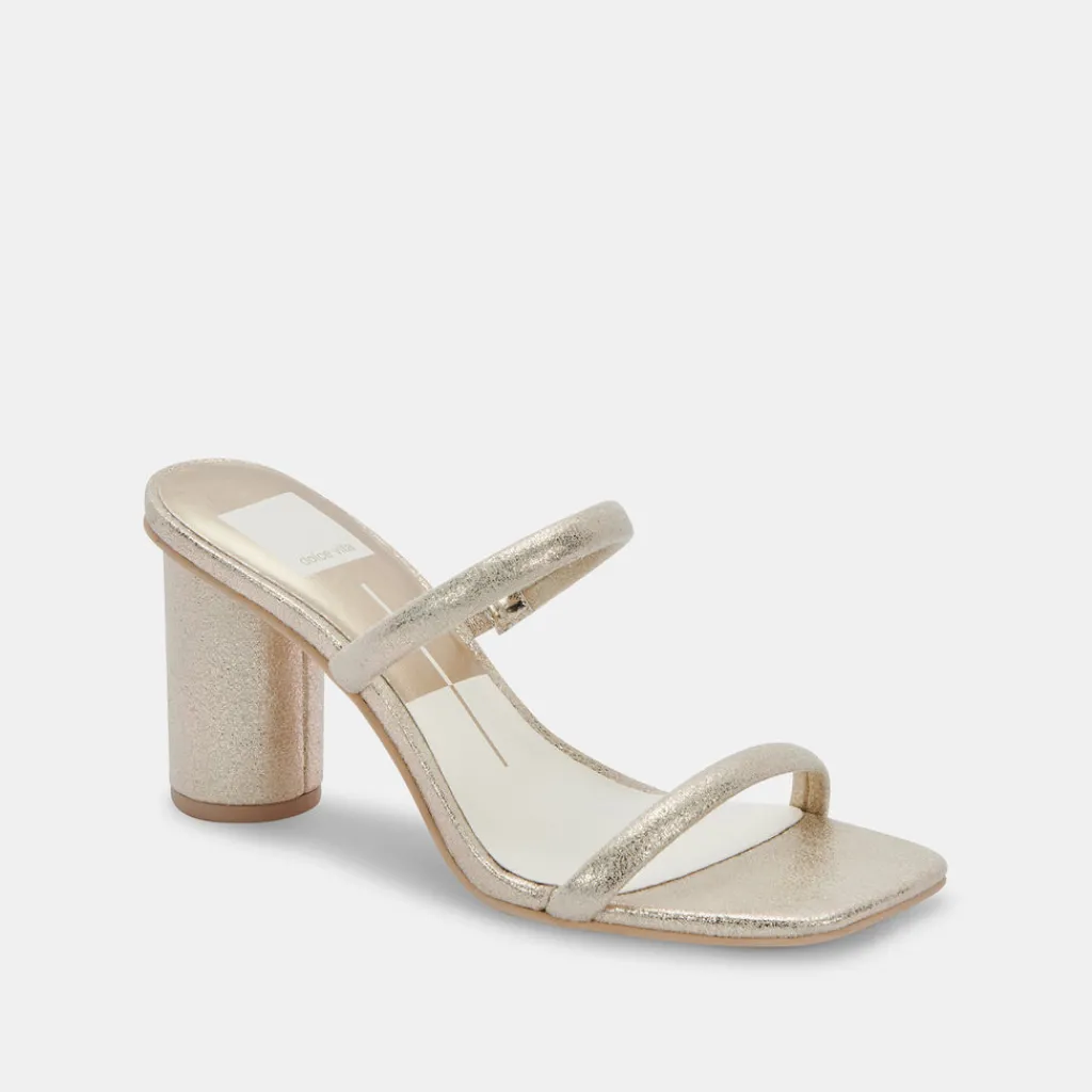 DOLCE VITA Heels*Noles Heels Gold Metallic Stella Suede
