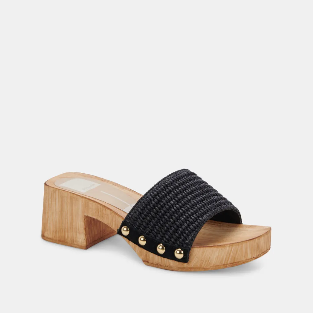 DOLCE VITA Heels*Oakley Heels Black Raffia