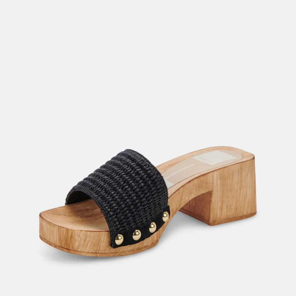 DOLCE VITA Heels*Oakley Heels Black Raffia