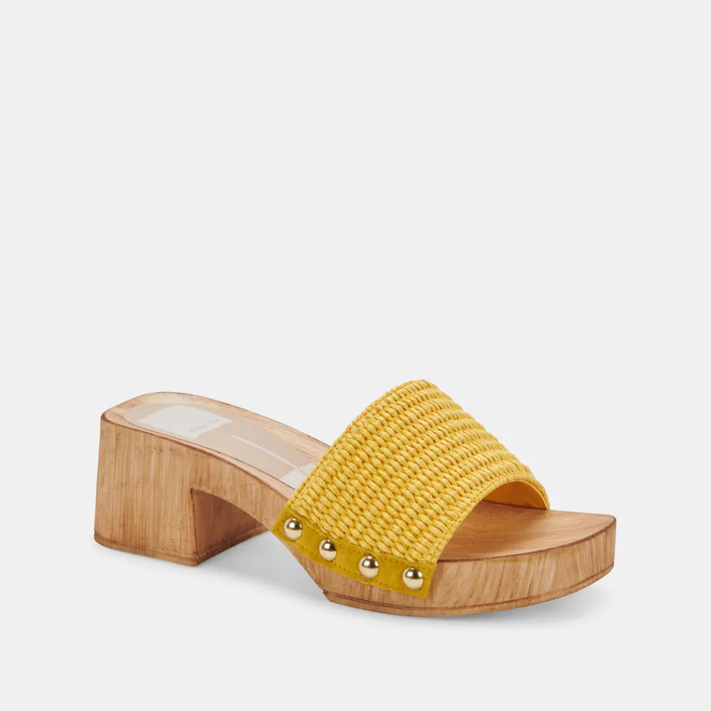 DOLCE VITA Heels*Oakley Heels Yellow Raffia