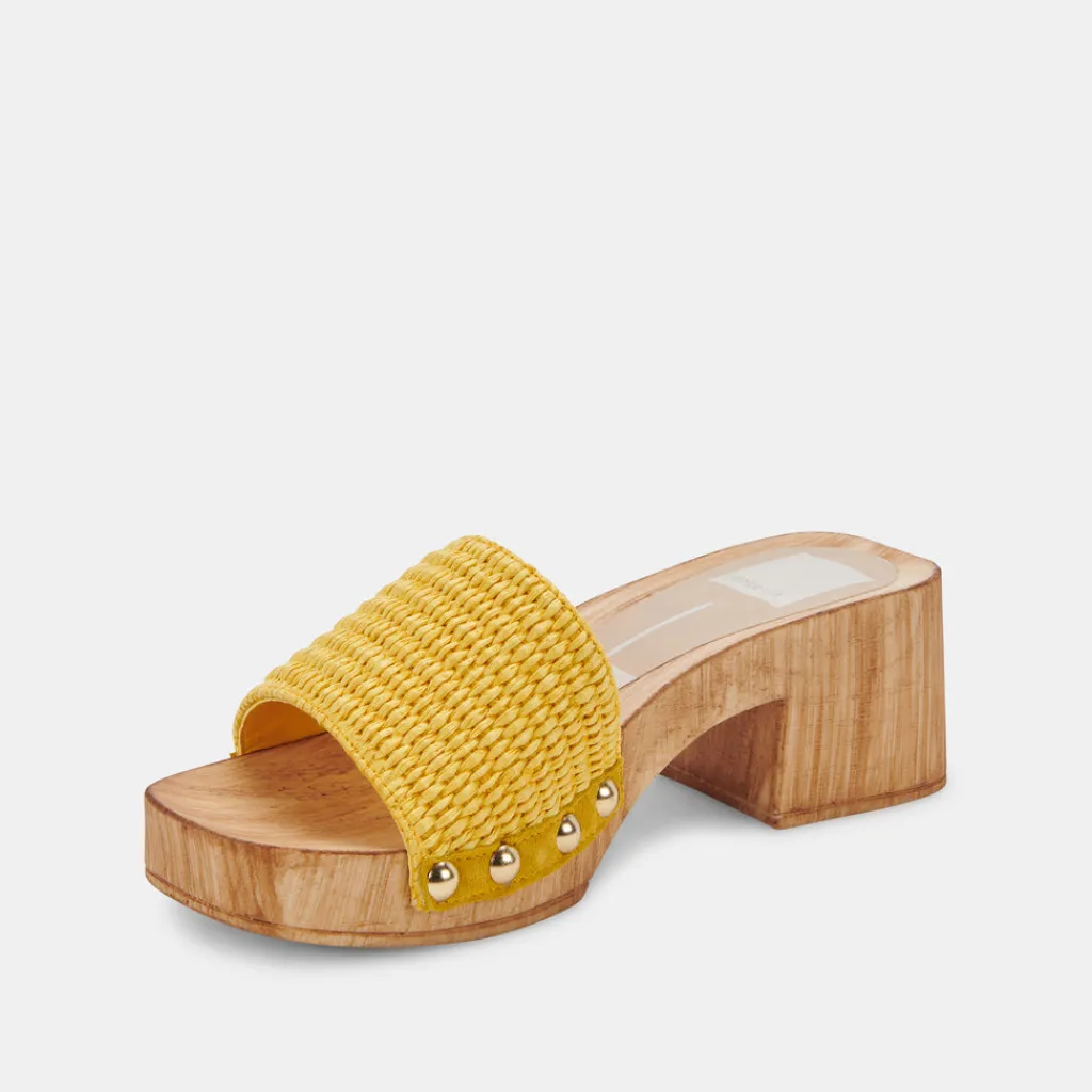 DOLCE VITA Heels*Oakley Heels Yellow Raffia