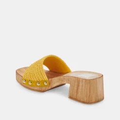 DOLCE VITA Heels*Oakley Heels Yellow Raffia