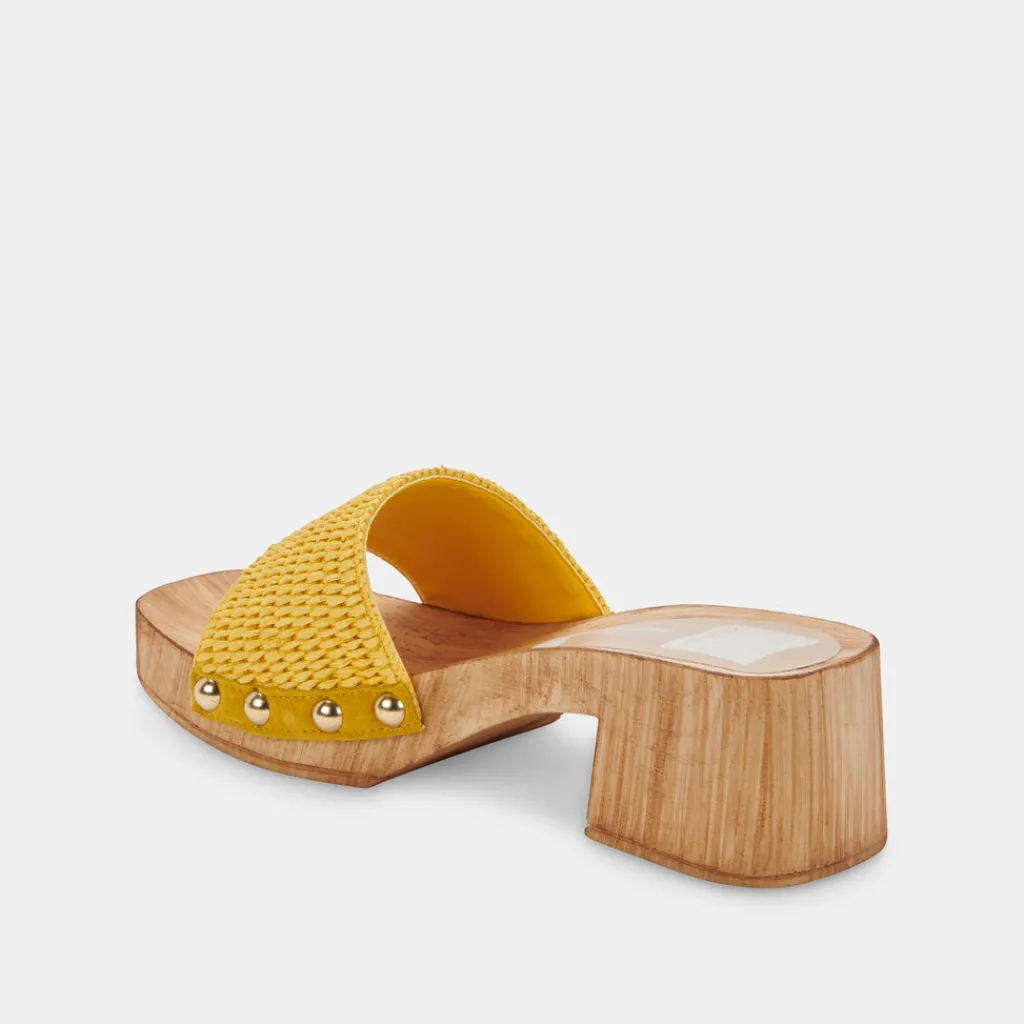 DOLCE VITA Heels*Oakley Heels Yellow Raffia