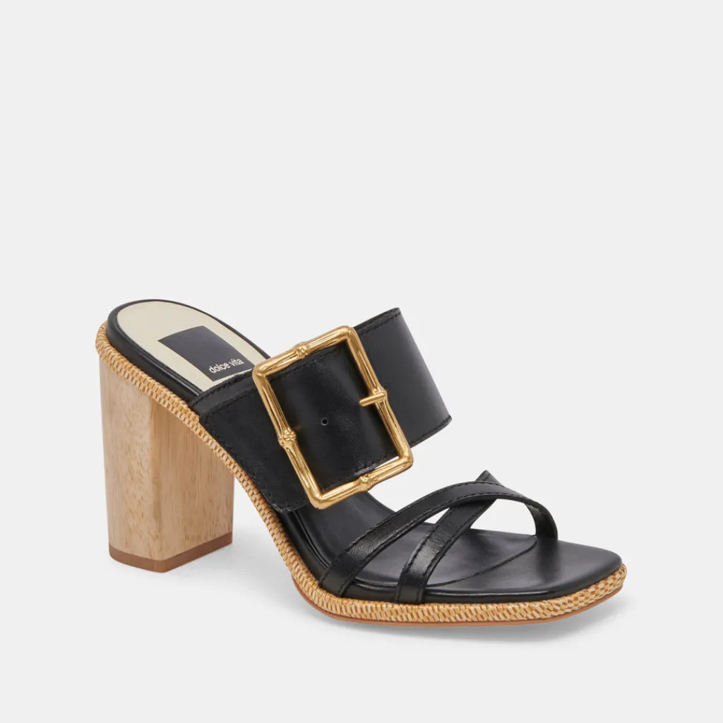 DOLCE VITA Sandals*Onnie Heels Black Leather