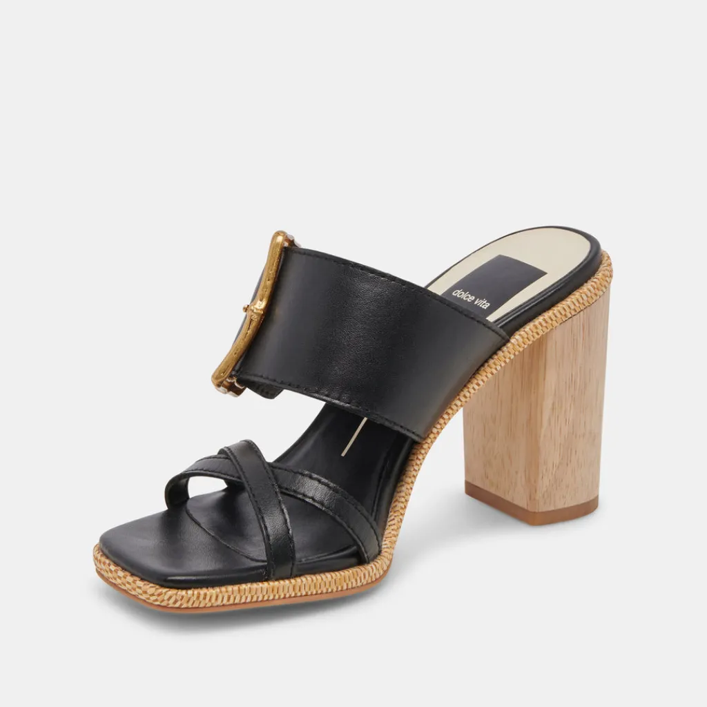 DOLCE VITA Sandals*Onnie Heels Black Leather