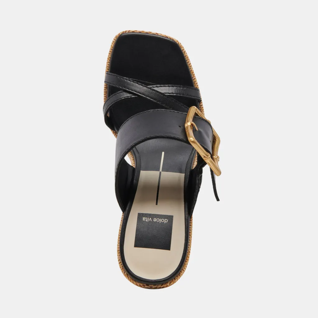 DOLCE VITA Sandals*Onnie Heels Black Leather