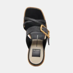 DOLCE VITA Sandals*Onnie Heels Onyx Raffia