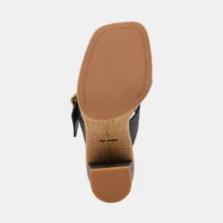 DOLCE VITA Sandals*Onnie Heels Onyx Raffia