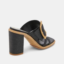 DOLCE VITA Sandals*Onnie Heels Onyx Raffia