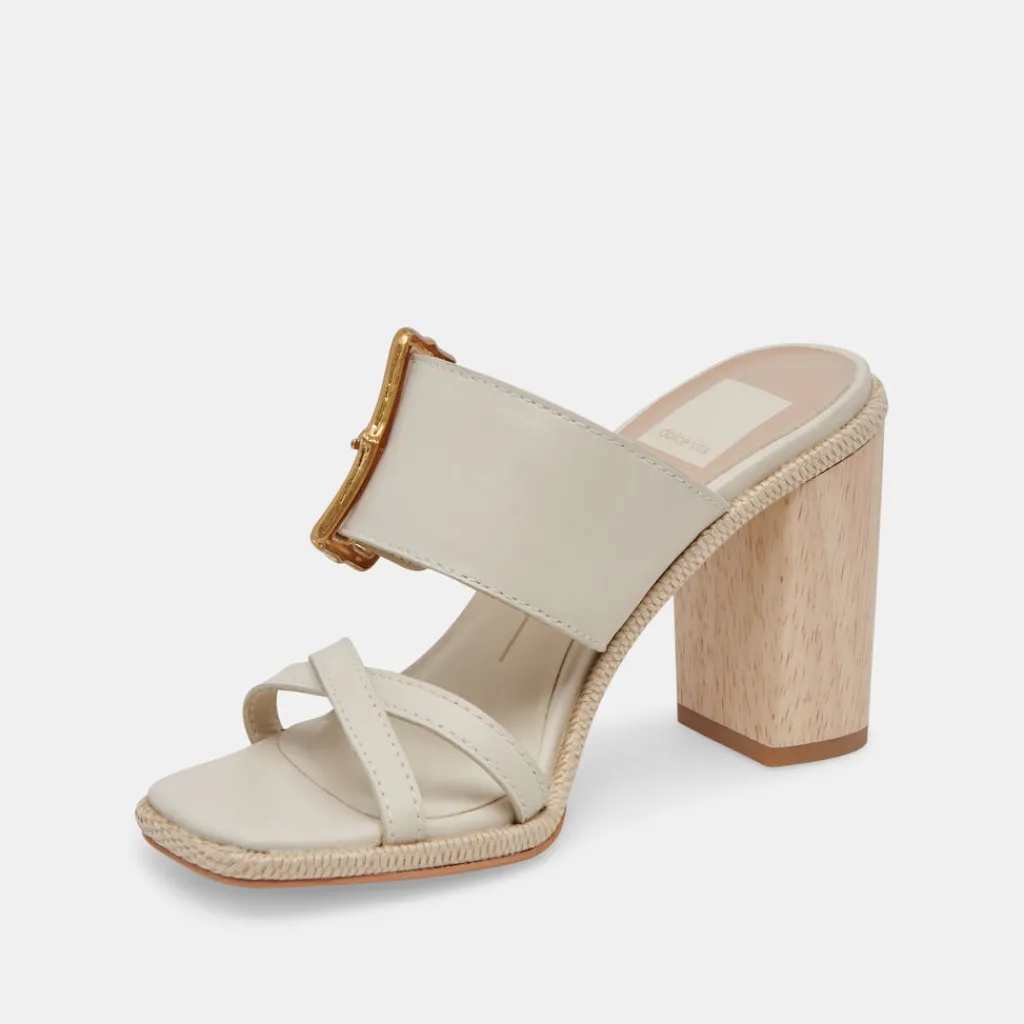 DOLCE VITA Sandals*Onnie Wide Heels Sand Leather