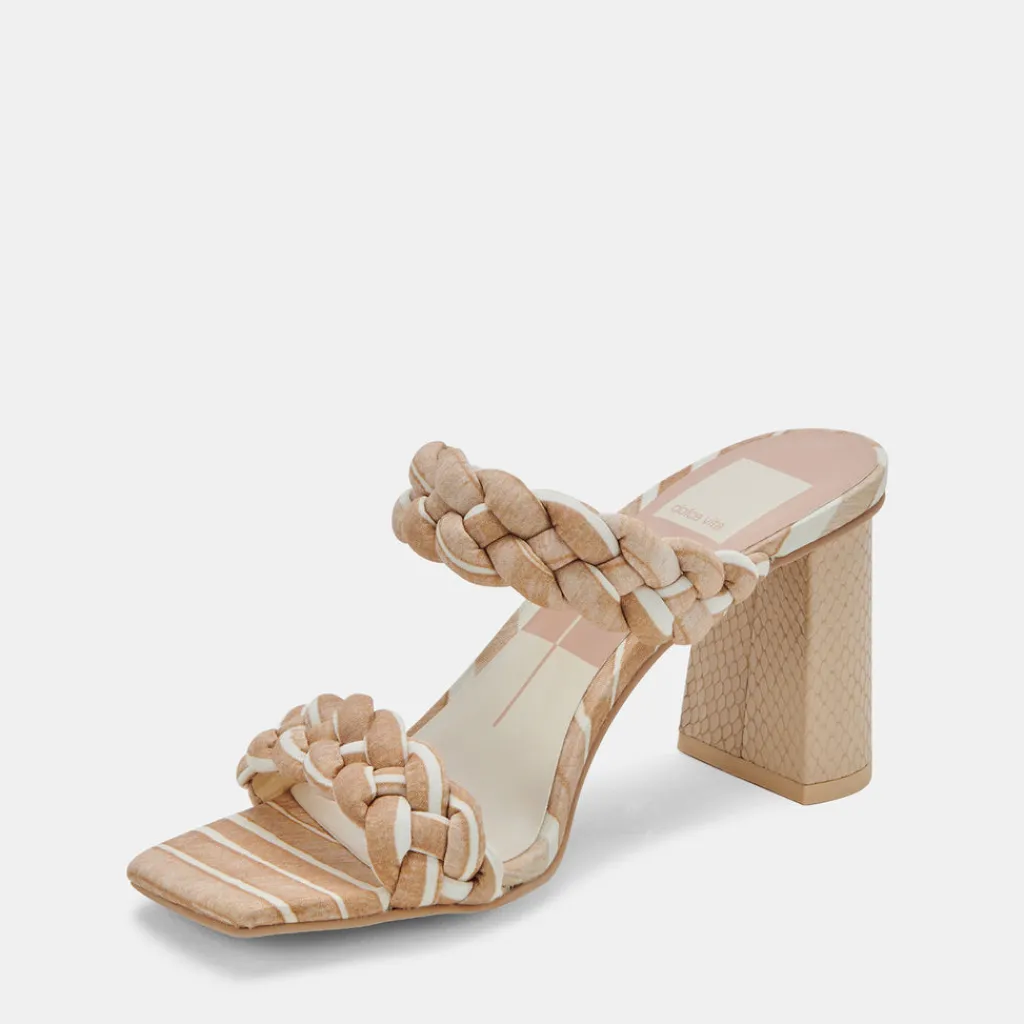 DOLCE VITA Heels*Paily Heels White Stripe Fabric