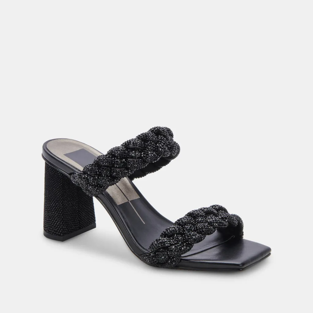 DOLCE VITA Heels*Paily Rhinestone Heels Black Rhinestone