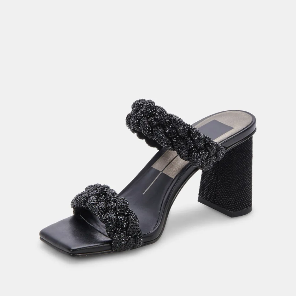 DOLCE VITA Heels*Paily Rhinestone Heels Black Rhinestone