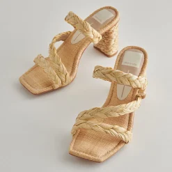 DOLCE VITA Sandals*Pang Heels Lt Natural Raffia