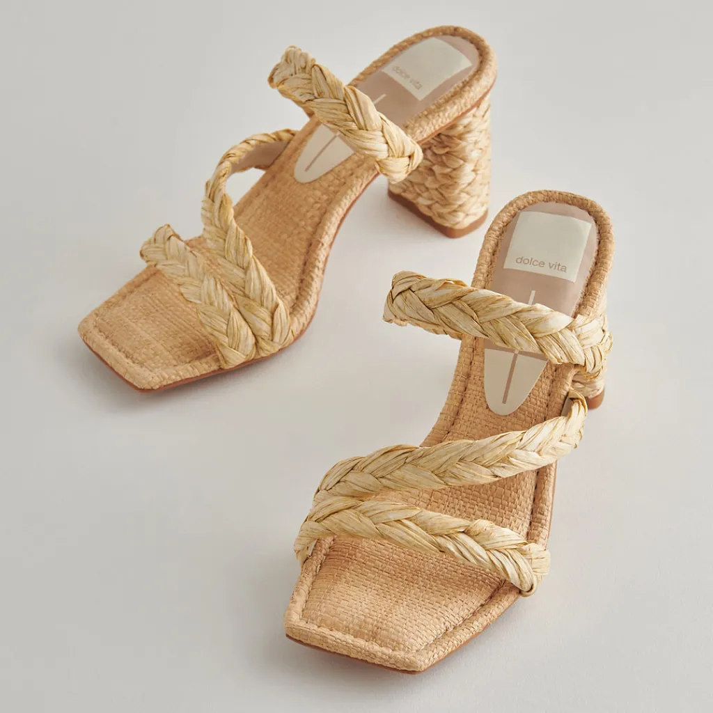 DOLCE VITA Sandals*Pang Heels Lt Natural Raffia