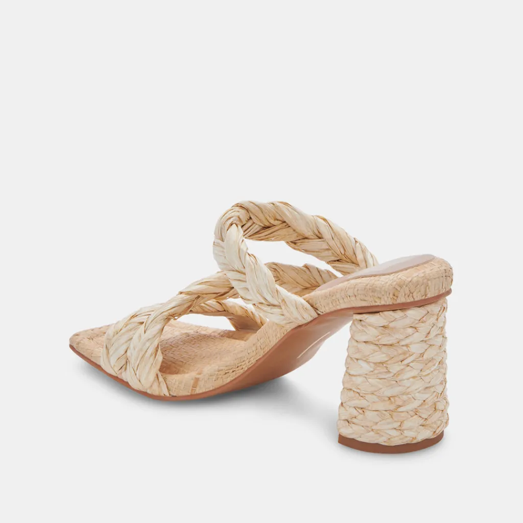 DOLCE VITA Sandals*Pang Heels Lt Natural Raffia