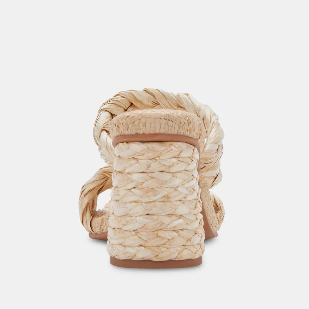 DOLCE VITA Sandals*Pang Heels Lt Natural Raffia