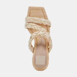 DOLCE VITA Sandals*Pang Heels Lt Natural Raffia