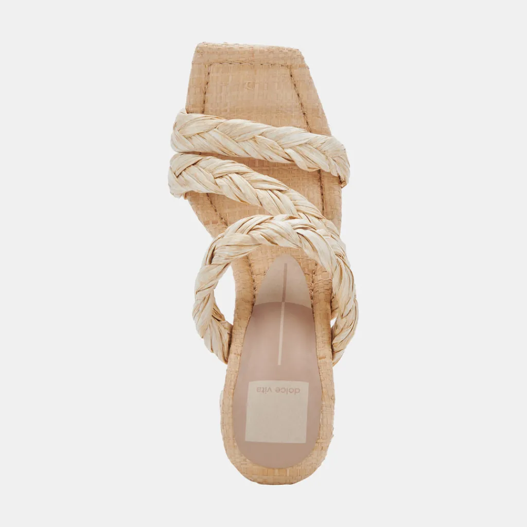 DOLCE VITA Sandals*Pang Heels Lt Natural Raffia