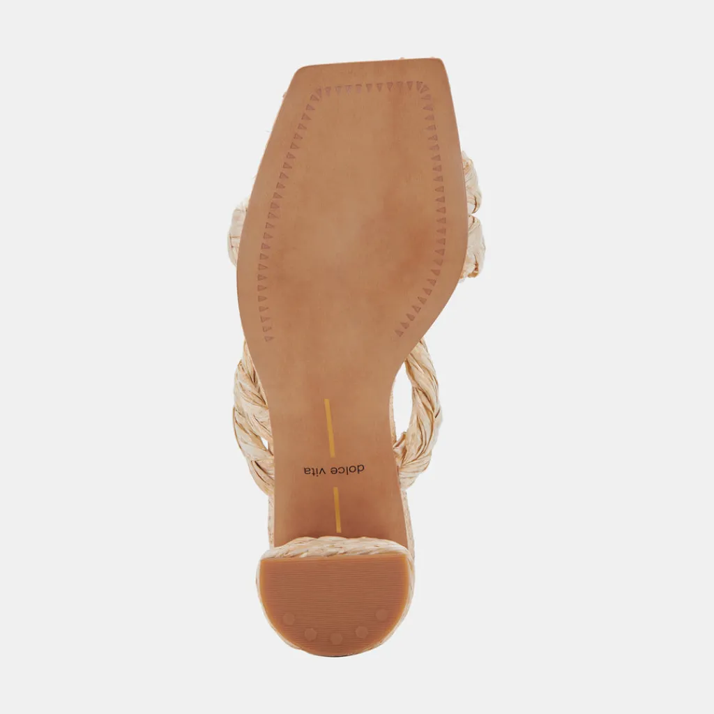 DOLCE VITA Sandals*Pang Heels Lt Natural Raffia