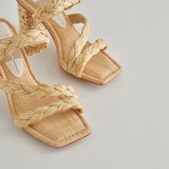 DOLCE VITA Sandals*Pang Heels Lt Natural Raffia