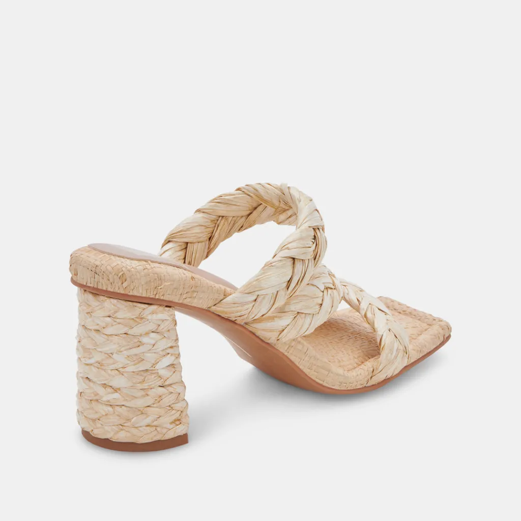 DOLCE VITA Sandals*Pang Heels Lt Natural Raffia