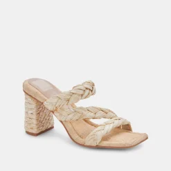 DOLCE VITA Sandals*Pang Heels Lt Natural Raffia