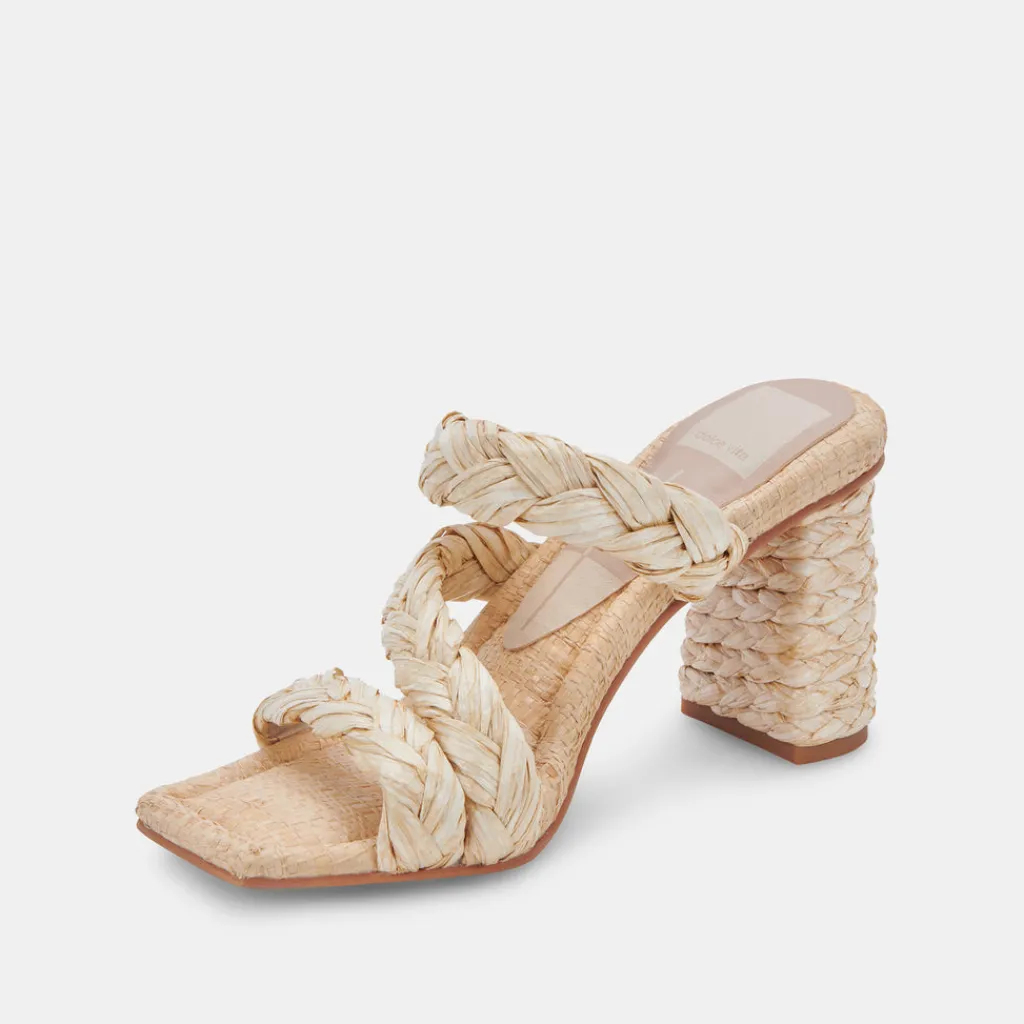 DOLCE VITA Sandals*Pang Heels Lt Natural Raffia