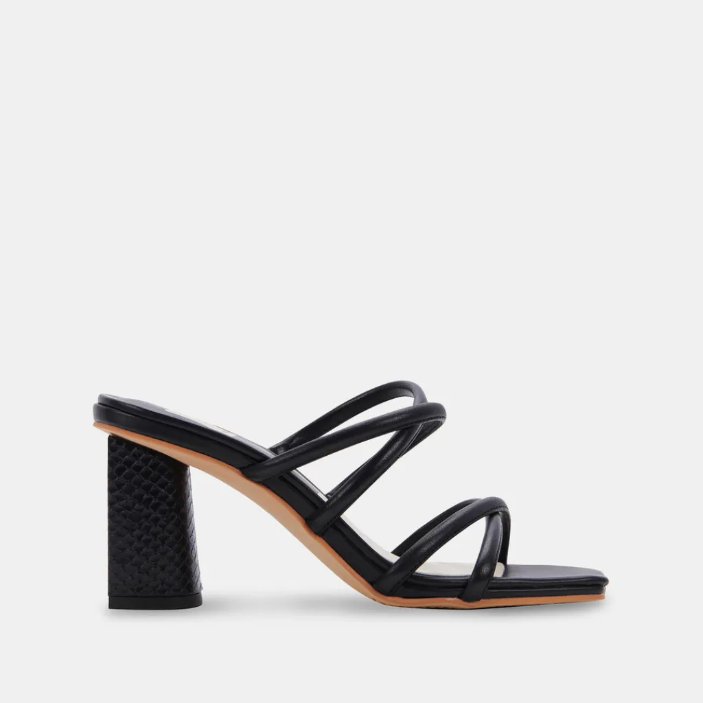 DOLCE VITA Sandals*Patsi Wide Heels Black Leather