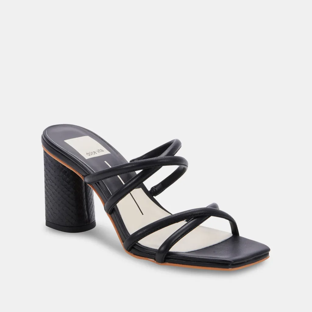 DOLCE VITA Sandals*Patsi Wide Heels Black Leather
