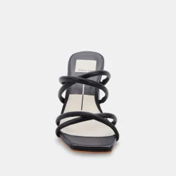 DOLCE VITA Sandals*Patsi Wide Heels Black Leather