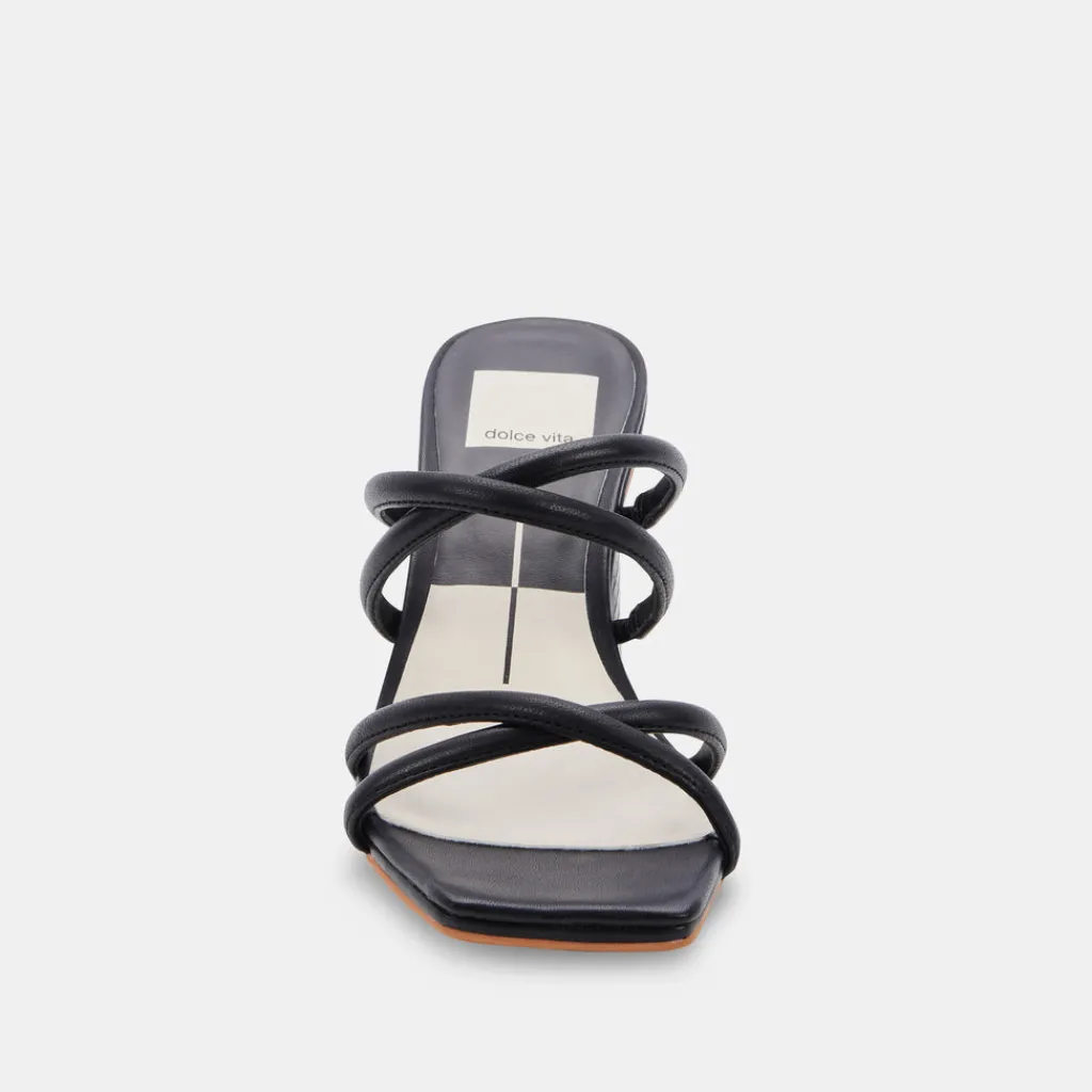 DOLCE VITA Sandals*Patsi Wide Heels Black Leather
