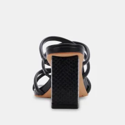 DOLCE VITA Sandals*Patsi Wide Heels Black Leather