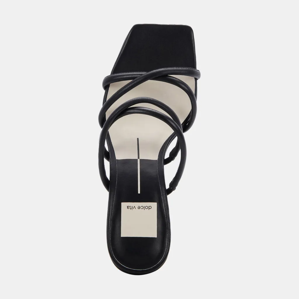 DOLCE VITA Sandals*Patsi Wide Heels Black Leather