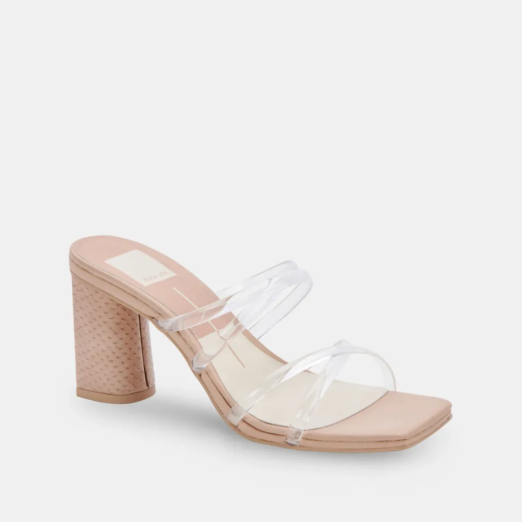 DOLCE VITA Sandals*Patsi Wide Heels Crystal Vinyl