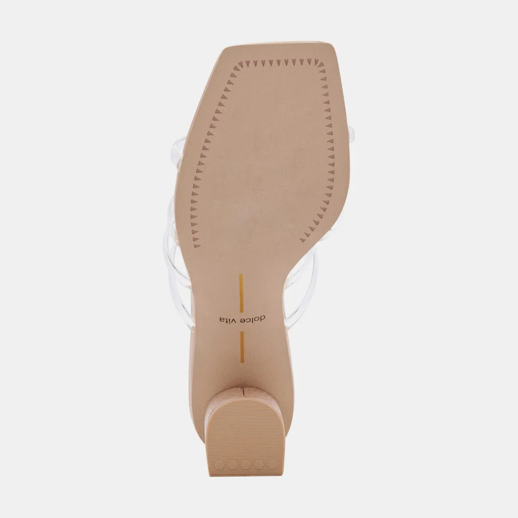 DOLCE VITA Sandals*Patsi Wide Heels Crystal Vinyl