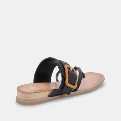 DOLCE VITA Sandals*Perris Sandals Black Embossed Leather