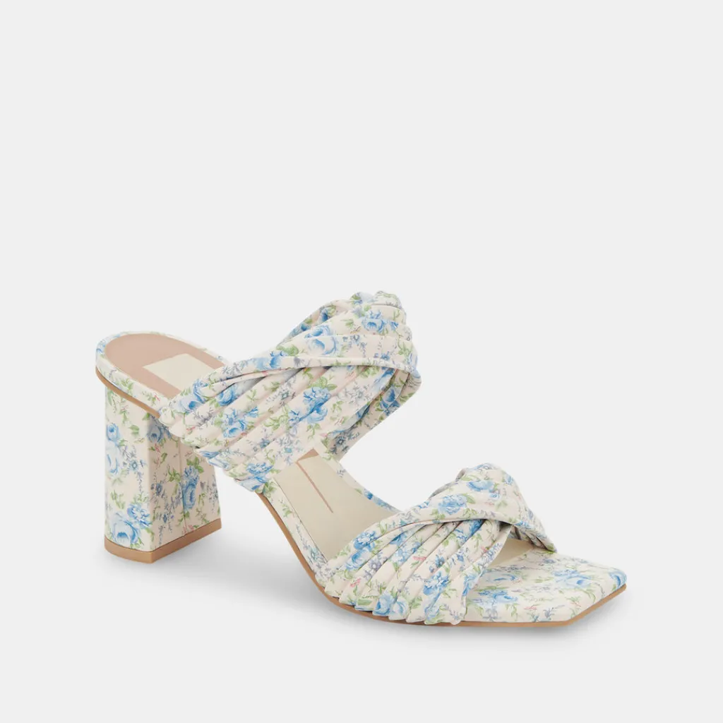 DOLCE VITA Sandals*Pilton Heels Blue Floral Stella