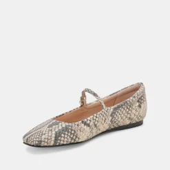DOLCE VITA Flats & Loafers*Reyes Ballet Flats Black White Snake Embossed