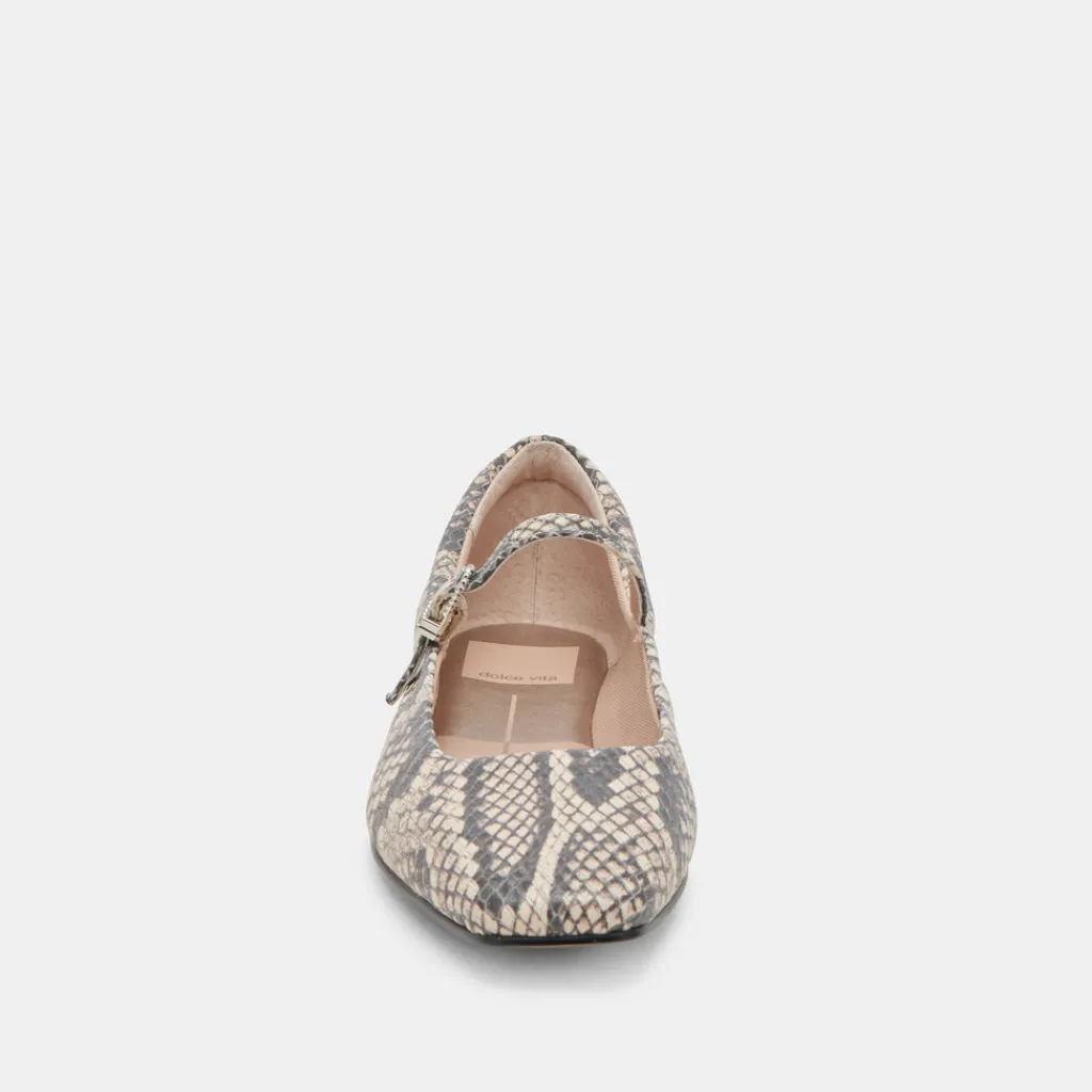 DOLCE VITA Flats & Loafers*Reyes Ballet Flats Black White Snake Embossed