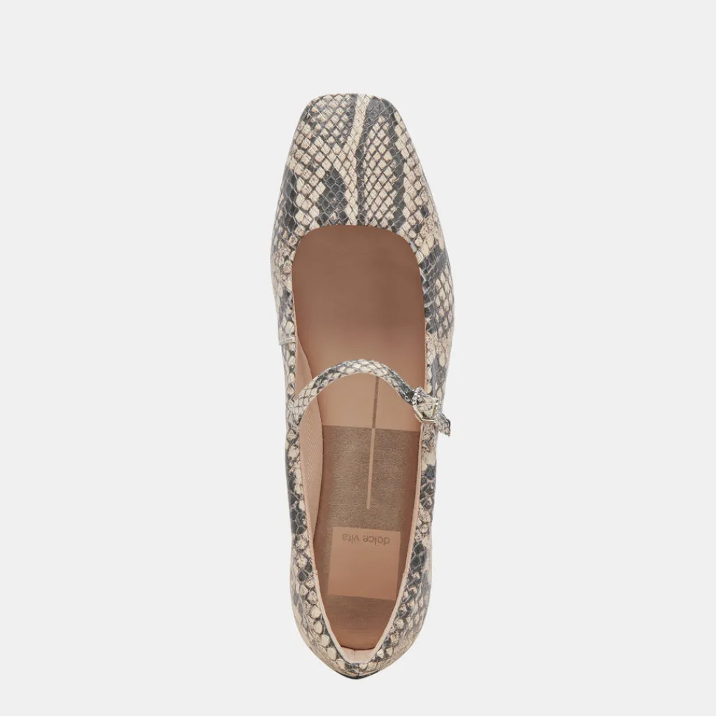 DOLCE VITA Flats & Loafers*Reyes Ballet Flats Black White Snake Embossed