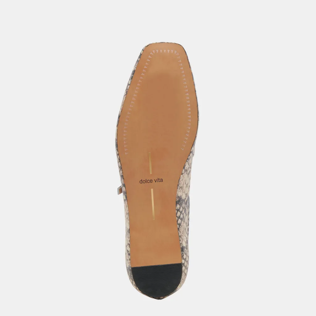 DOLCE VITA Flats & Loafers*Reyes Ballet Flats Black White Snake Embossed