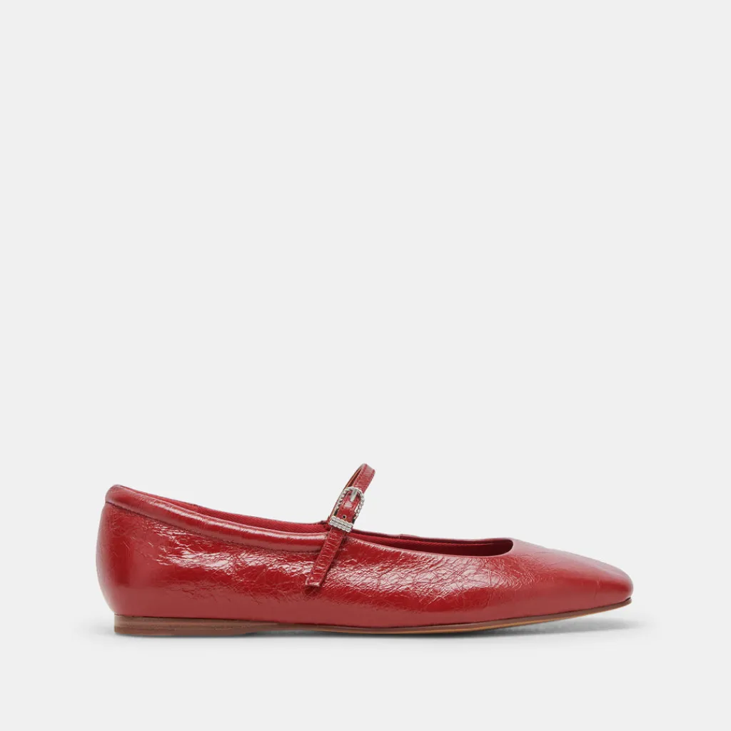 DOLCE VITA Flats & Loafers*Reyes Ballet Flats Red Crinkle Patent