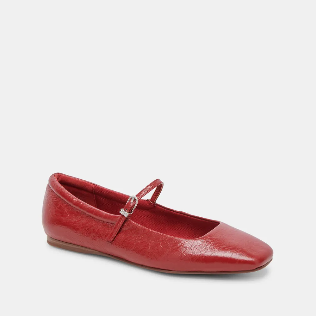 DOLCE VITA Flats & Loafers*Reyes Ballet Flats Red Crinkle Patent