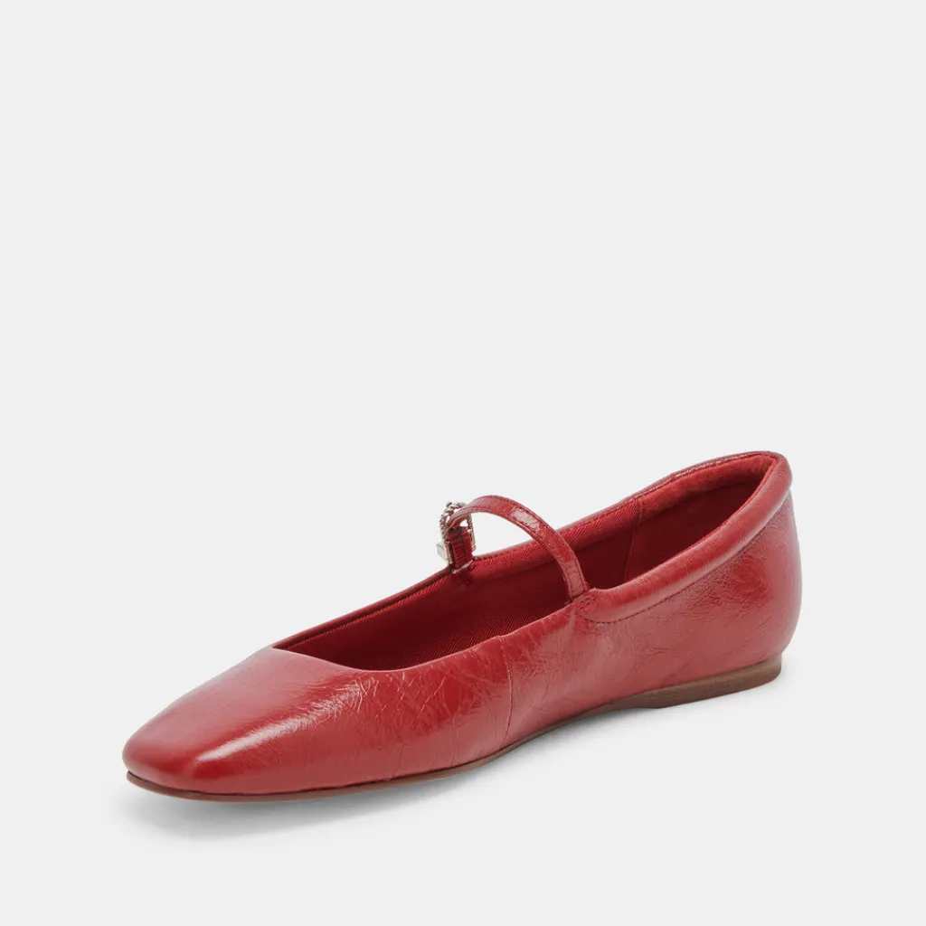 DOLCE VITA Flats & Loafers*Reyes Ballet Flats Red Crinkle Patent