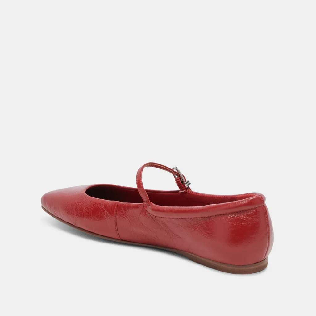 DOLCE VITA Flats & Loafers*Reyes Ballet Flats Red Crinkle Patent