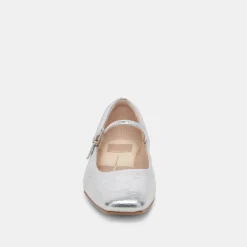 DOLCE VITA Flats & Loafers*Reyes Ballet Flats Silver Distressed Leather