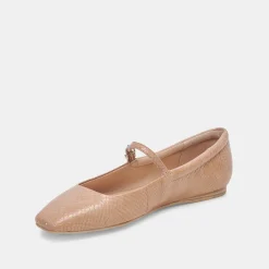 DOLCE VITA Flats & Loafers*Reyes Ballet Flats Toffee Snake Embossed