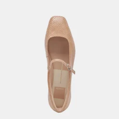 DOLCE VITA Flats & Loafers*Reyes Ballet Flats Toffee Snake Embossed