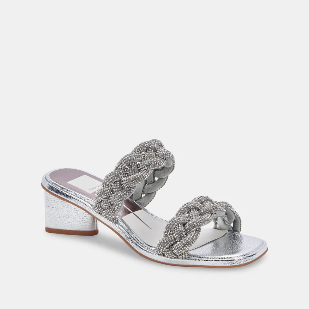 DOLCE VITA Heels*Ronin Rhinestone Sandals Crystal Rhinestone